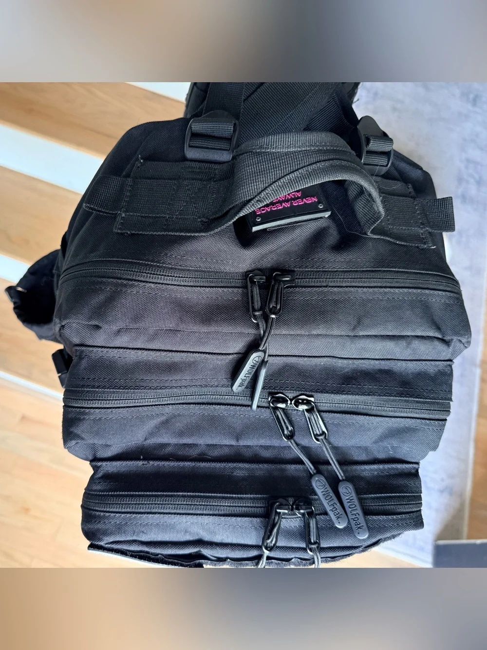 Wolfpak 45L Alpha Black Tactical Backpack Meal Management